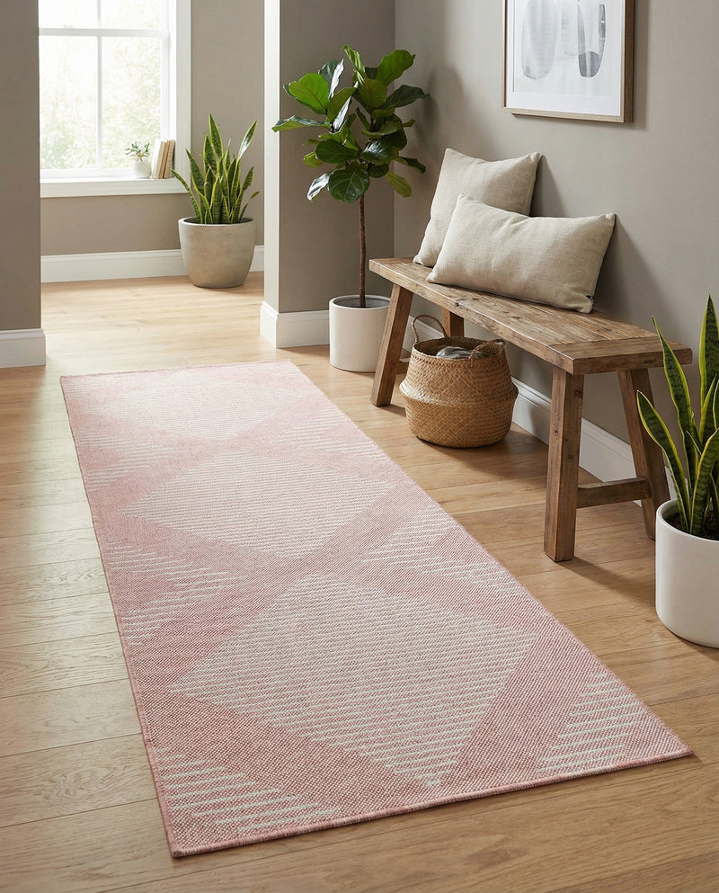 Urban Terrace Collection Area Rug -  Chelsea (Pink) Runner Pink  lifestyle 31