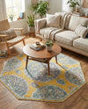 Arcadia Rugs Collection Area Rug -  Atlantis (Yellow) Octagon Yellow  lifestyle 79