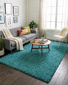 Plush Oasis Collection Area Rug - Serenity (Deep Aqua Blue) Rectangle Deep Aqua Blue  lifestyle 9
