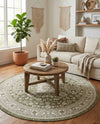 Tribal Terrace Treasures Collection Area Rug -  Incan Isle (Green) Round Green  lifestyle 31
