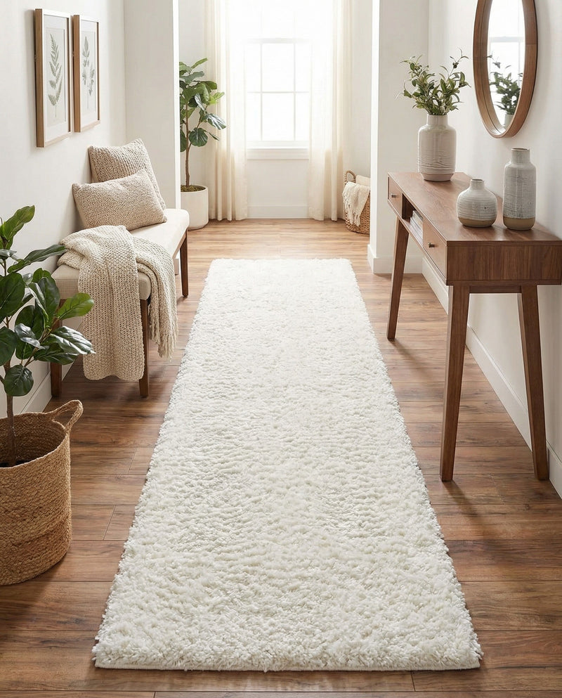 Alpine Plush Collection Area Rug -  Cortina (White) Runner White  lifestyle 40