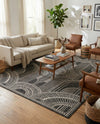 Patio Heritage Collection Area Rug -  Asheville Rectangle Black and White  lifestyle 12