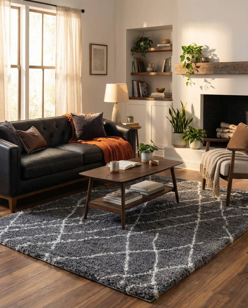 Cozy Haven Shag Collection Area Rug - Serenity (Pebble Gray) Rectangle Pebble Gray  lifestyle 4