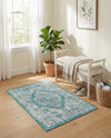 Patio Heritage Collection Area Rug -  Augusta (Aqua) Rectangle Aqua  lifestyle 24