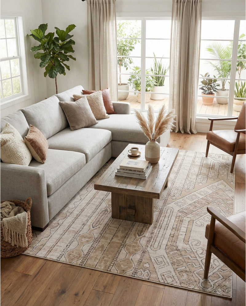 Cascade Range Collection Area Rug - Hood (Ivory) Rectangle Ivory  lifestyle 16