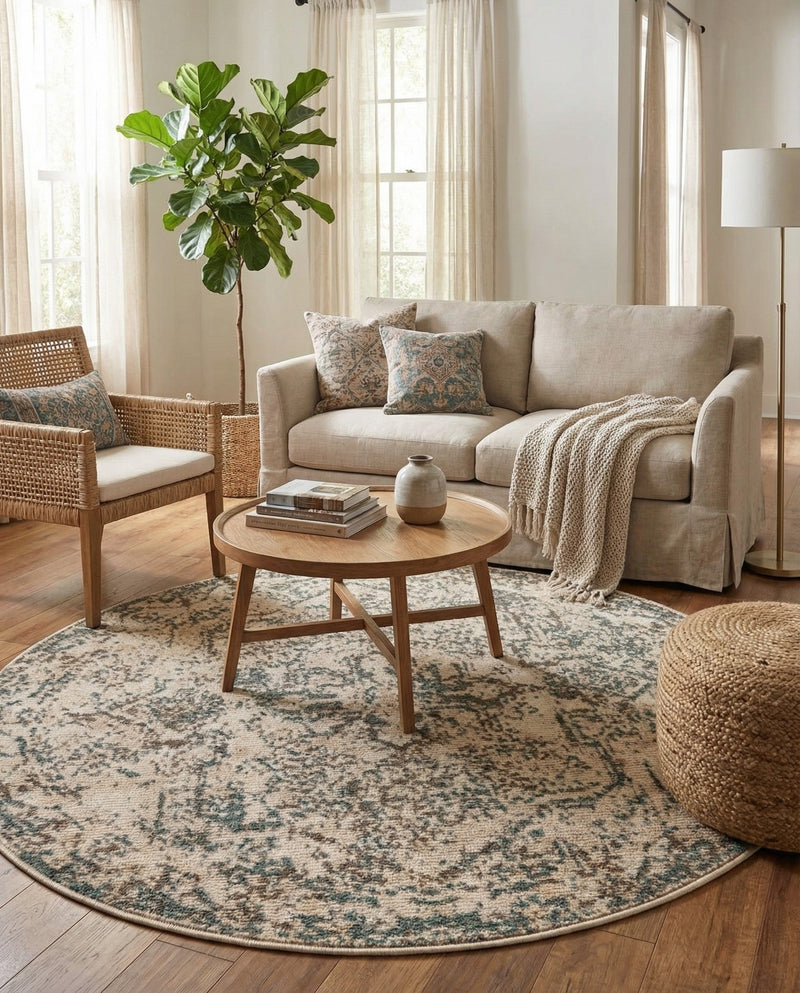 Gobi Sands Collection Area Rug -  Turpan Round Multi  lifestyle 74