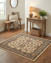 Isfahan Elegance Collection Area Rug - Naghsh-e Jahan (Ivory) Square Ivory  lifestyle 84