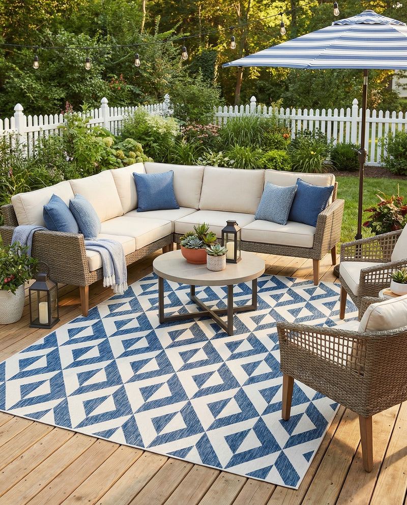 Urban Oasis Rugs Collection Area Rug -  Highrise (Blue) Rectangle Blue  lifestyle 11