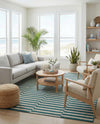 Soho Elegance Collection Area Rug -  Hudson (Turquoise) Rectangle Turquoise  lifestyle 4