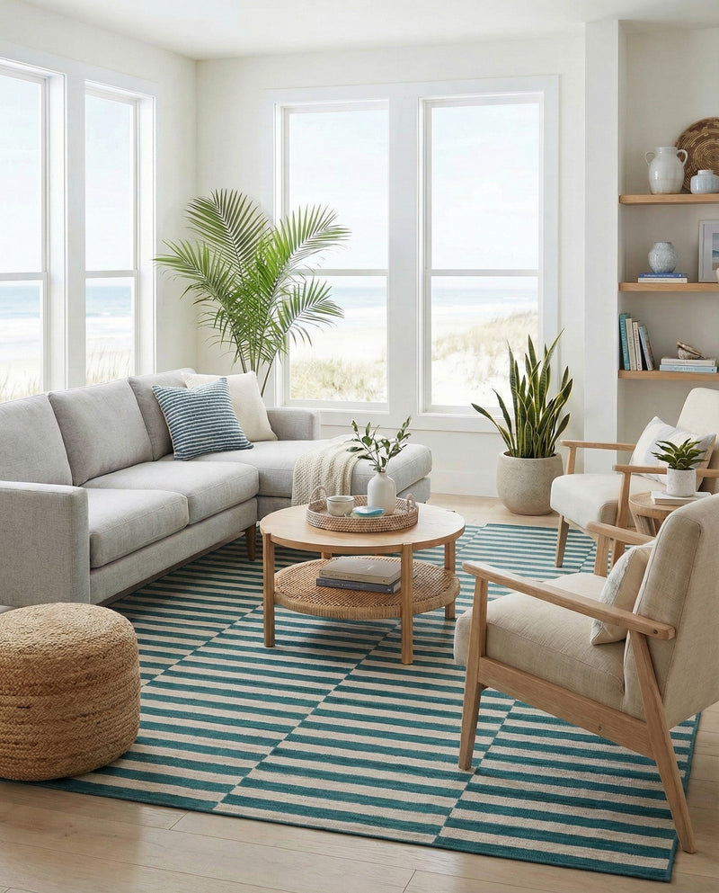 Soho Elegance Collection Area Rug -  Hudson (Turquoise) Rectangle Turquoise  lifestyle 4