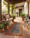 Patio Heritage Collection Area Rug -  Pavilion Runner Navy Blue  lifestyle 64