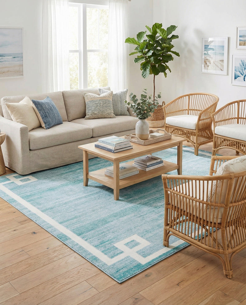Metro Heights Collection Area Rug -  Bronx Rectangle Turquoise  lifestyle 26