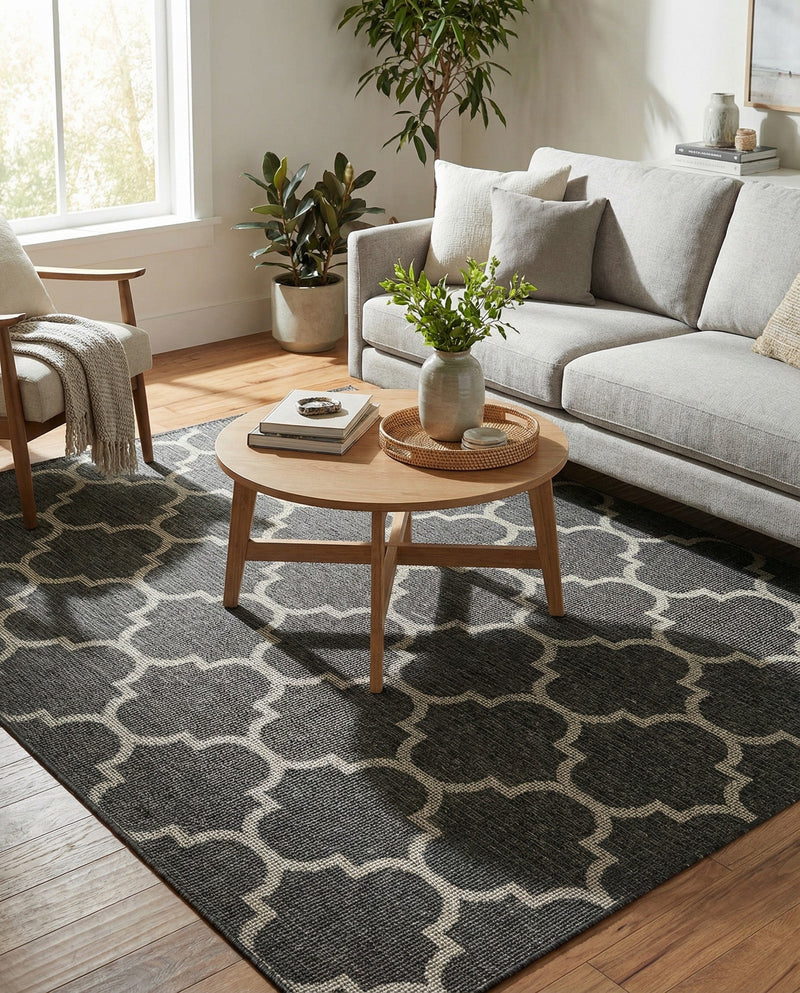 Savannah Pergola Collection Area Rug - Arbor (Black) Rectangle Black  lifestyle 6