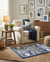 Dover Terrace Collection Area Rug -  Lagoon (Ivory and Blue) Rectangle Ivory and Blue  lifestyle 21