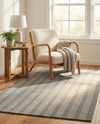 Hampton Stripes Wool Collection Area Rug - Montauk Rectangle Earl Gray  lifestyle 23
