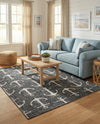 Seaside Haven Rugs Collection Area Rug - Sapphire (Charcoal) Rectangle Charcoal  lifestyle 6