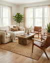 Woven Seaside Elegance Collection Area Rug - Coastline Square Natural  lifestyle 45