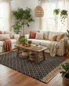 Tulum Trellis Collection Area Rug - Shoreline Rectangle Black  lifestyle 23