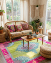 Heritage Elegance Collection Area Rug -  Winterthur (Green) Square Green  lifestyle 67