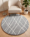 Cozy Haven Shag Collection Area Rug - Serenity (Cloud Gray) Round Cloud Gray  lifestyle 67