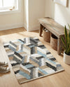 Thar Cotton Collection Area Rug -  Cochin Rectangle Blue  lifestyle 5