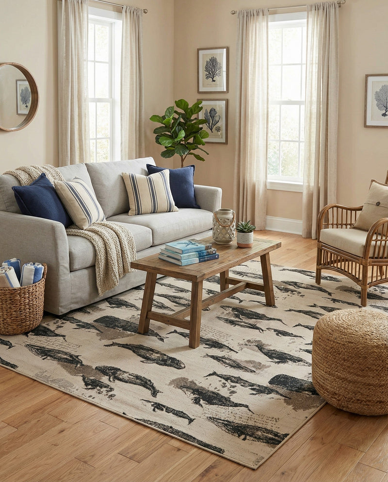 Seaside Haven Rugs Collection Area Rug -  Seabreeze Rectangle Beige  lifestyle 10