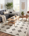 Monochrome Collection Area Rug -  Quartz Square Black and White  lifestyle 62