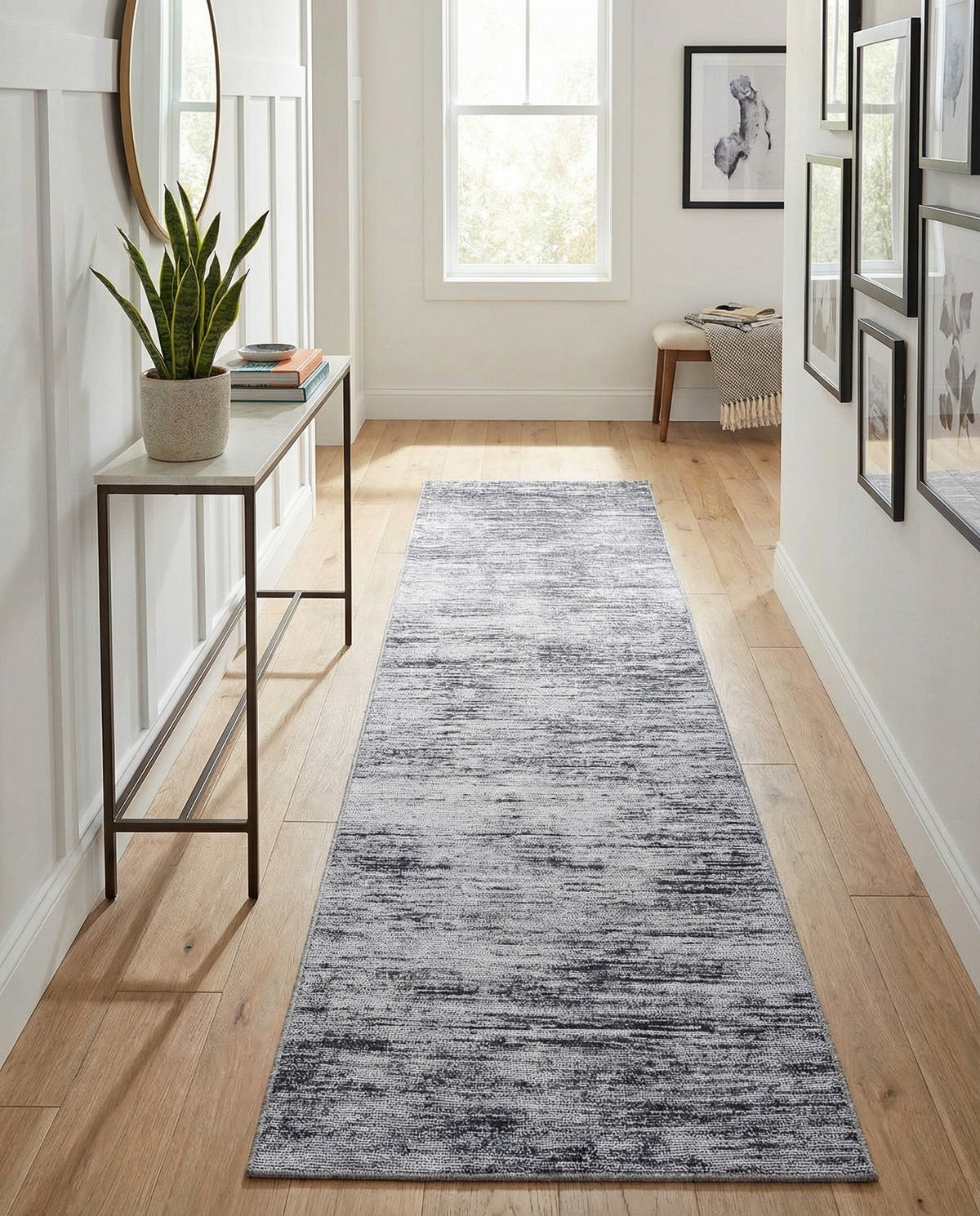 Sahara Essence Collection Area Rug - Oasis (Gray) Runner Gray  lifestyle 82