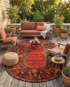 Safari Escape Rugs Collection Area Rug - Serengeti Oval Multi  lifestyle 82