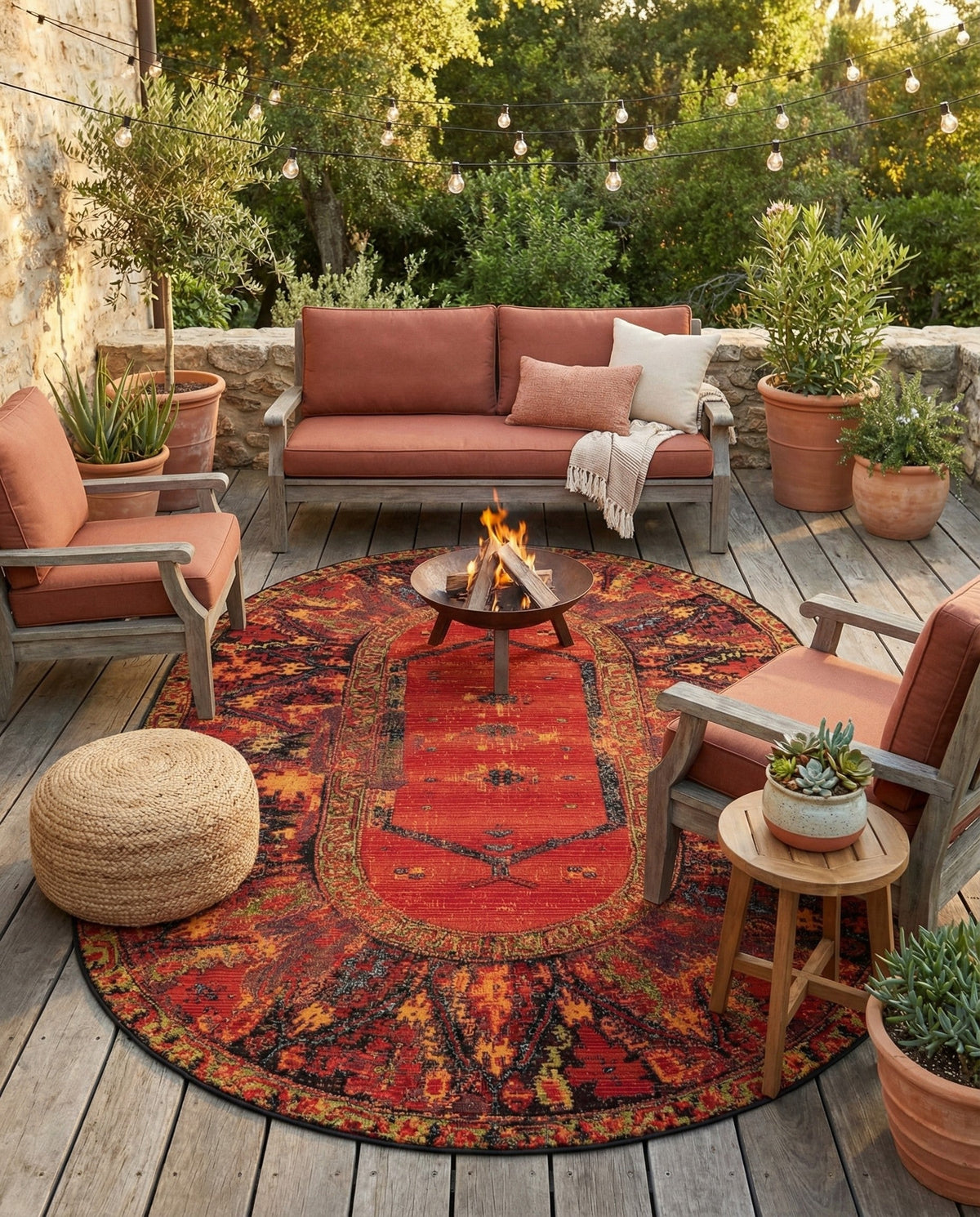 Safari Escape Rugs Collection Area Rug - Serengeti Oval Multi  lifestyle 82