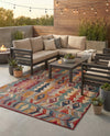 Urban Terrace Collection Area Rug -  Arcade Rectangle Multi  lifestyle 50
