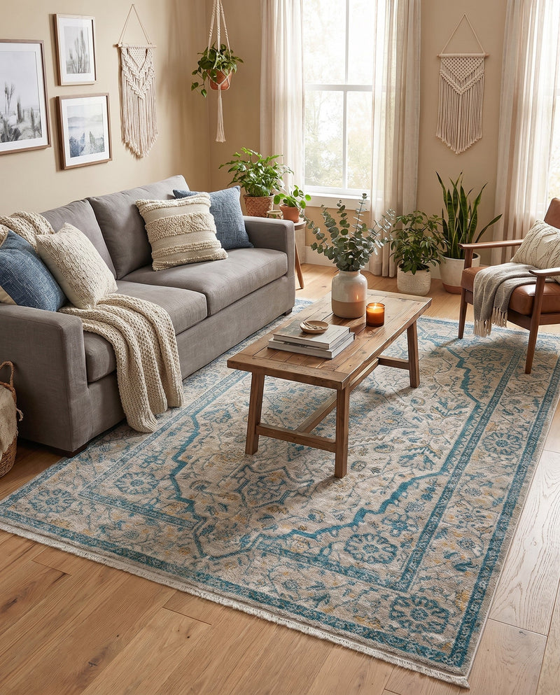 Seville Stripes Collection Area Rug - Cadiz (Light Gray) Rectangle Light Gray  lifestyle 31