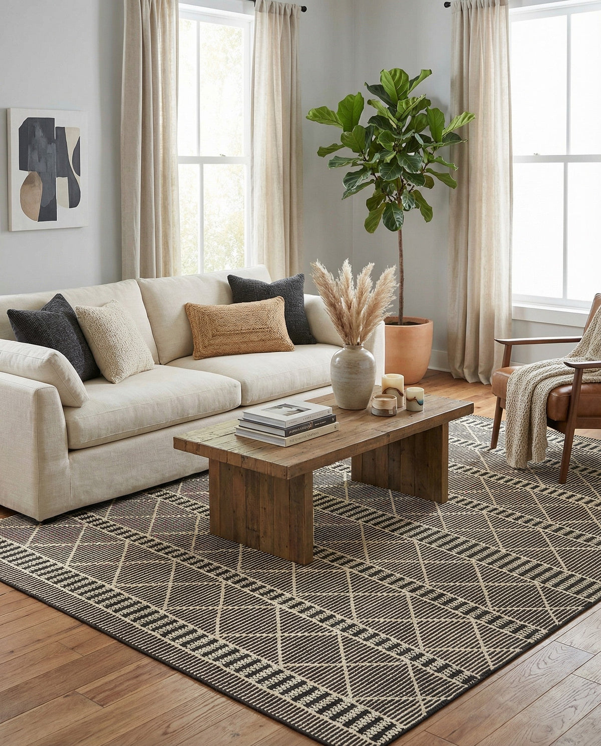 Savannah Pergola Collection Area Rug -  Glade Square Black  lifestyle 147