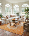 Dover Terrace Collection Area Rug - Marina (Orange) Rectangle Orange  lifestyle 17