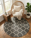 Savannah Pergola Collection Area Rug - Arbor (Black) Round Black  lifestyle 73