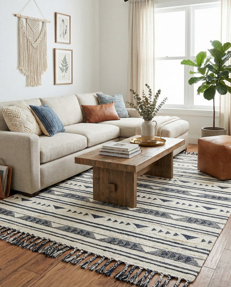 Sonoran Collection Area Rug - Montezuma Rectangle Navy Blue  lifestyle 62
