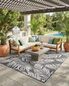 Seaside Blooms Collection Area Rug - Verdure (Charcoal) Rectangle Charcoal  lifestyle 20