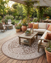 Tribal Terrace Treasures Collection Area Rug -  Incan Isle (Brown) Oval Brown  lifestyle 34