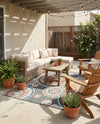 Seaside Blooms Collection Area Rug -  Eden Rectangle Black  lifestyle 21