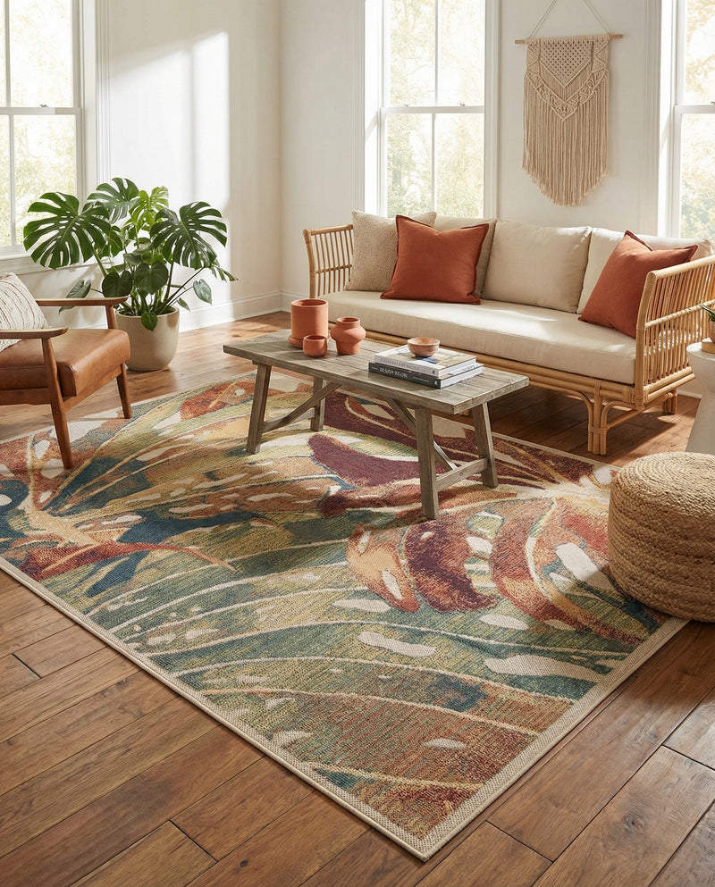 Coastal Terrace Collection Area Rug -  Wavecrest Rectangle Multi  lifestyle 38