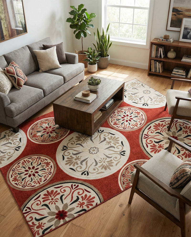 Urban Terrace Collection Area Rug -  Deck Rectangle Terracotta  lifestyle 42