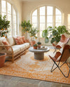 Dover Terrace Collection Area Rug - Marina (Orange) Rectangle Orange  lifestyle 15