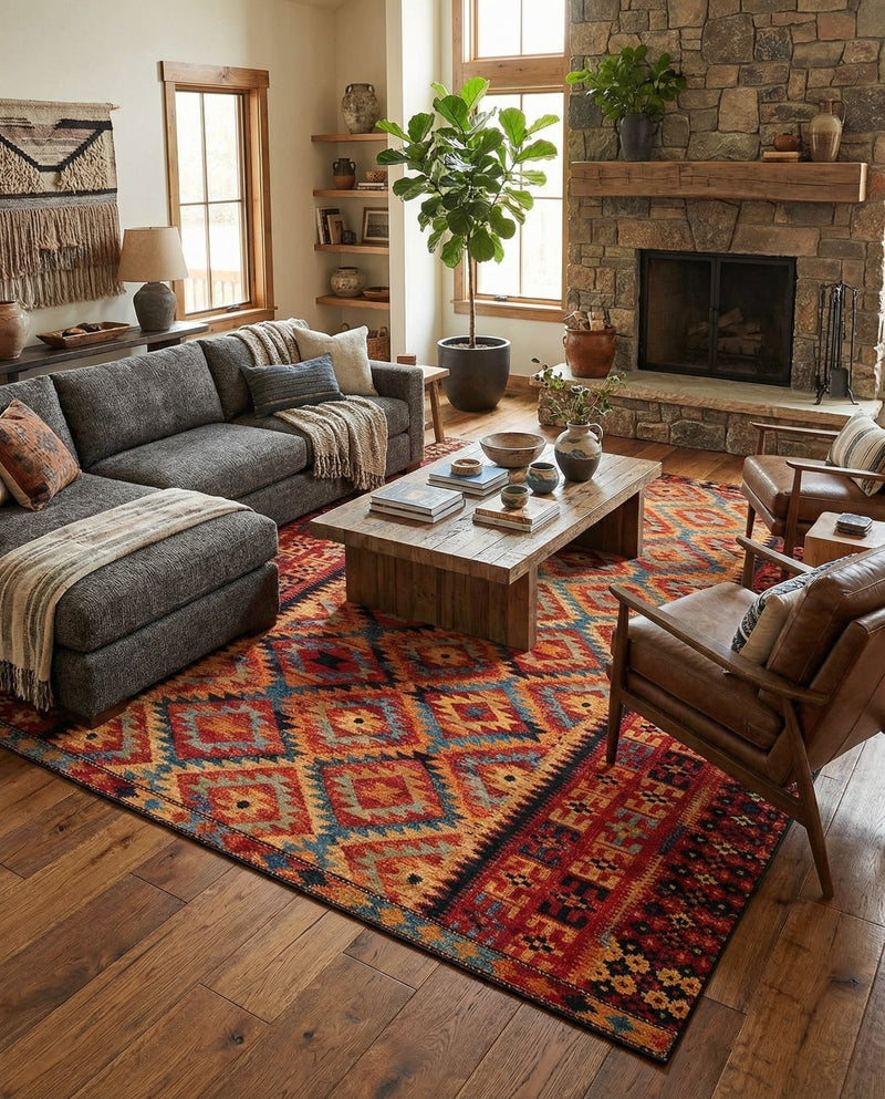 Safari Escape Rugs Collection Area Rug -  Kalahari Rectangle Multi  lifestyle 43