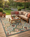 Coastal Terrace Collection Area Rug -  Sandbar Rectangle Green  lifestyle 16