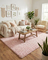 Eternal Plush Oasis Collection Area Rug -  Tranquility (Pink Lace) Rectangle Pink Lace  lifestyle 6