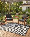 Seaside Stripes Collection Area Rug - Cabana (Charcoal) Rectangle Charcoal  lifestyle 21