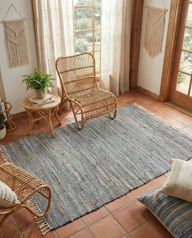 Osian Looms Collection Area Rug - Capri Rectangle Blue  lifestyle 39