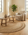 Woven Seaside Jute Collection Area Rug - Seaside Round Natural  lifestyle 8