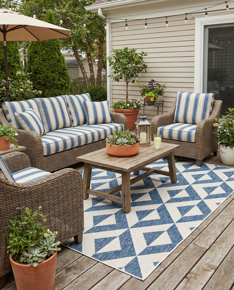 Urban Oasis Rugs Collection Area Rug -  Highrise (Blue) Rectangle Blue  lifestyle 13