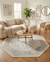 Adriana Terrace Collection Area Rug - Capri (Ivory) Octagon Ivory  lifestyle 32